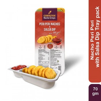 Cornitos Nacho Peri Peri with Salsa Dip Tray pack 70 gm